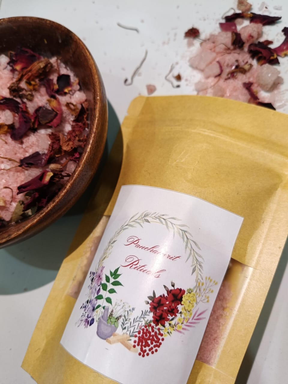 Rose and Mogra Essential Bathing Salt